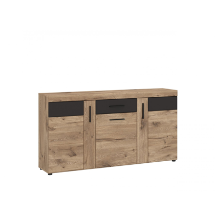 Sideboard 3 Doors 1 Shelf – Viking Oak & Grey Cosmos