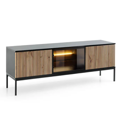 TV Cabinet Showcase and 2 Doors Dark Light