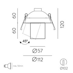 Gina Recessed Spotlight Black GU10