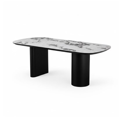 Dining Table 1990x990x750 - Black & Ceramic
