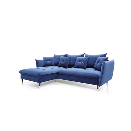 Corner Sofa Bed with Chaise Left 258cm – Blue