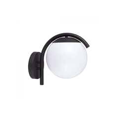 E27 Wall Lamp Holder – Opal PC, Matt Black