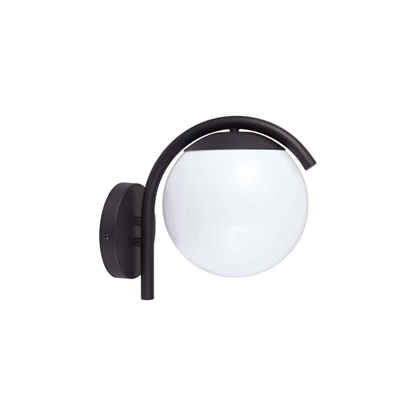 E27 Wall Lamp Holder – Opal PC, Matt Black