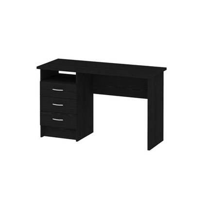 Function Plus Desk 3 Drawers - Black Woodgrain