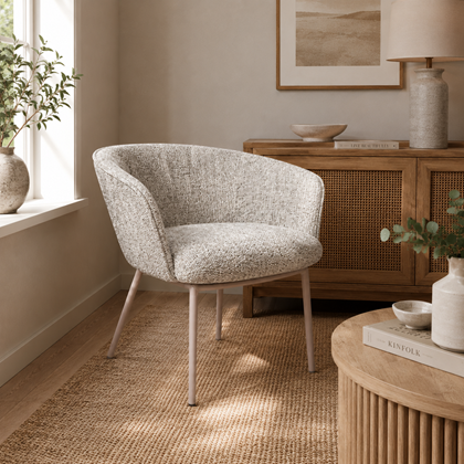 Dining Chair Grey with Taupe Metal Legs