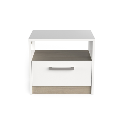 Bedside Table – Matt White & Kronberg Oak