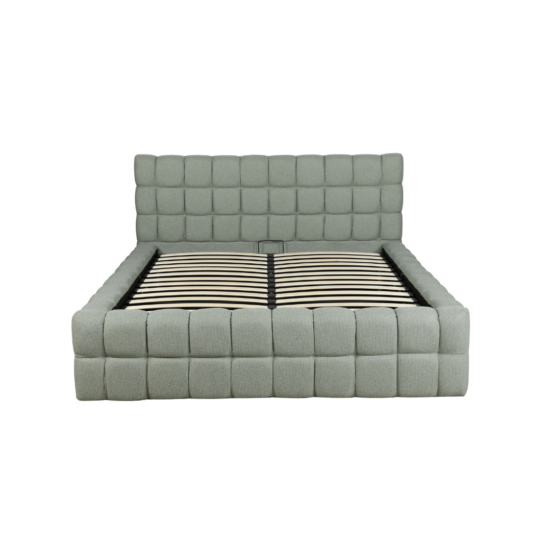 Upholstery Bed with Gaslift – Green