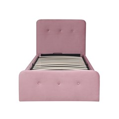 Upholstered Bed with Gas Lift 90X200 - Pink