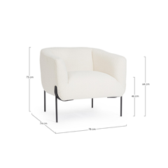 Claudine White Boucle Armchair