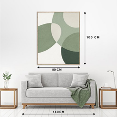 Green Dots Acrylic Painting - 80x100 cm