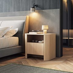 Nightstand 1 Shelf & 1 Door - Oak