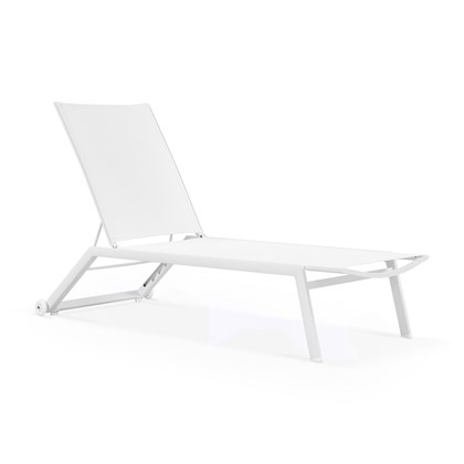 Cesky Sunlounger with Wheels White