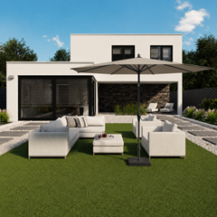 Rectangular Parasol 250x200 cm – Taupe Fabric and Anthracite Grey Frame