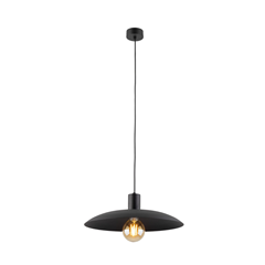 Loft Style Pendant Lamp with Black Metal Shade E27