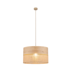 Dorma Wood Juta Pendant Lamp – Light Wood & Jute