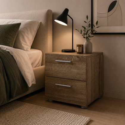 Nightstand with Two Drawers– Truffle