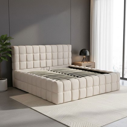 Upholstery Bed with Gas Lift 160x200 – Beige