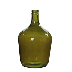Green Glass Bottle Vase - H30 X 18 CM