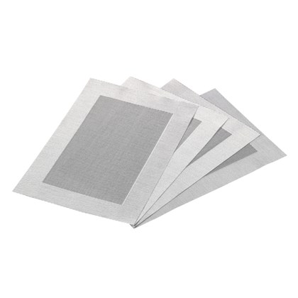 Table Placemat Plastic Silver Set4 43x29 cm