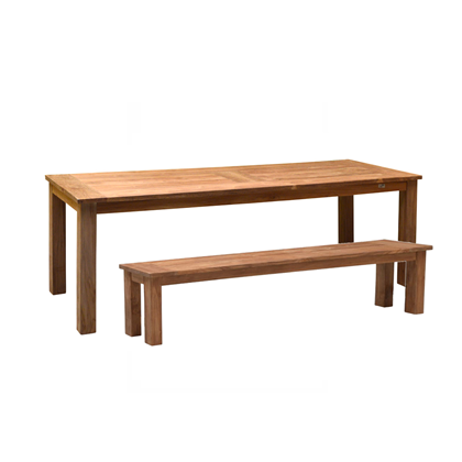 Natural Teak Garden Table with 2 Benches