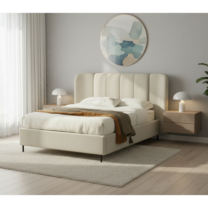 Upholstered Bed 160x200 – Light Grey