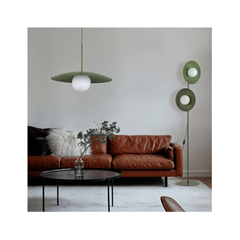 Slate Peapod Green Floor Lamp – Green & White