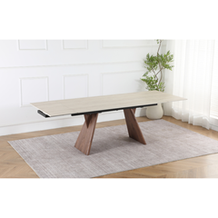 Dining Table 12cm Walnut Veneer  matt ceramic