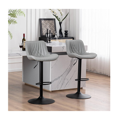 Grey Barstool – Matt Black Base