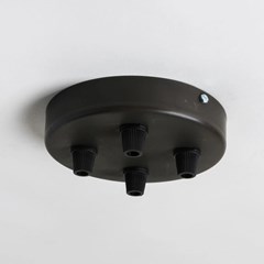 Multi Outlet Ceiling Rose 4 Way - Black