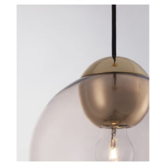 Pendant Light in Pink Glass with Gold Finish