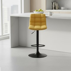 Barstool Fabric Mustard & Black