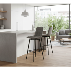 Bar Stool – Grey & Black Legs