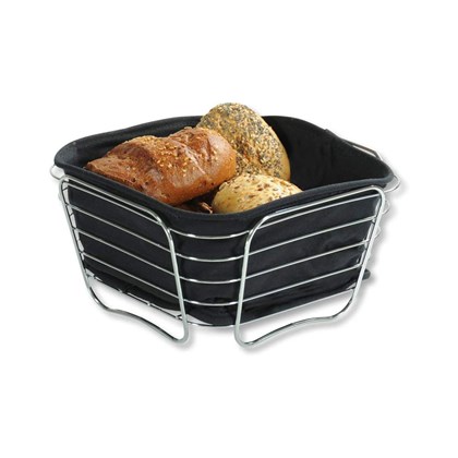 Bread and Fruit Basket Chrome Black Small