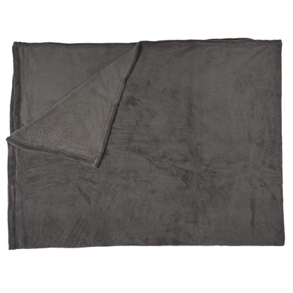 Plain Fleece Microfiber Dark Grey 150x200 cm
