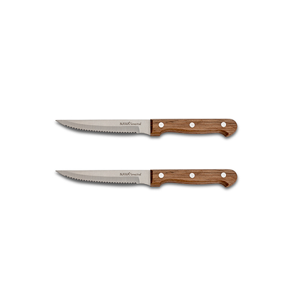 Steak Knife with Wooden Handle Set 2pcs. 21.5cm