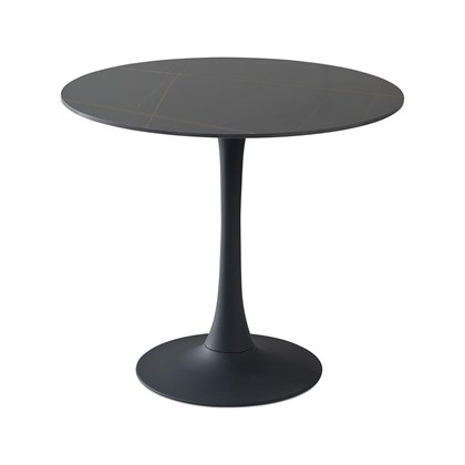 Round Dining Table Ceramic - Black