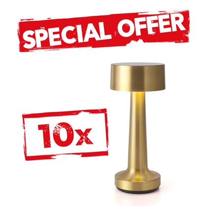 10x Gold Portable Lamps Set