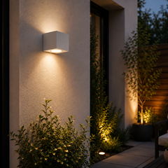 White Plastic Wall Light - One Way - GU10 5W