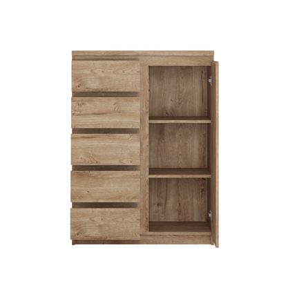 Sideboard 1Door 5 Shelves – Golden Ribbeck Oak