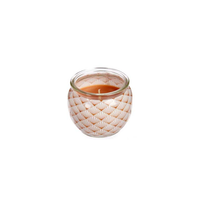 Candle With Glass Vase Cinnamamon Spice