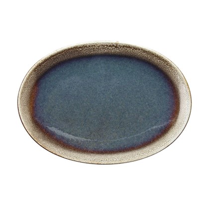 Oval Plate 36cm Blue And Brown