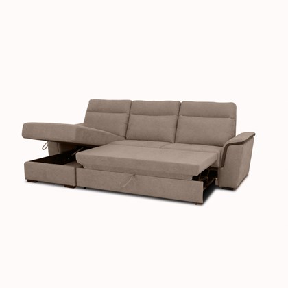 2-Seater Sofa Bed with CHL Left - Stone (BET 003)