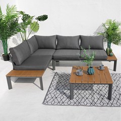 Outdoor Corner Sofa Set Aluminium With Plywood