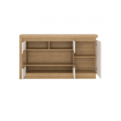 Sideboard 3 Doors – Oak Riviera Light & White High Gloss