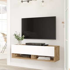 Hanging Tv Unit - Atlantic Pine & White