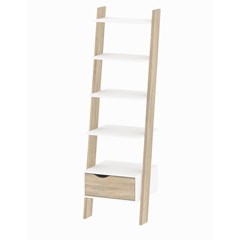 Oslo Bookcase With 1 Drawer White Oak