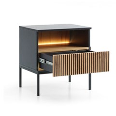 Bedside Table Wotan – Oak & Black