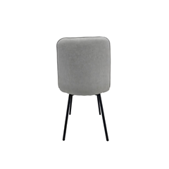 Chair Fabric Black Metal Legs - Grey