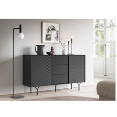 Sideboard 2 Doors 3 Drawers - Black