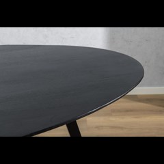 Oval Black Dining Table Acasia 200 x 100 x 76cm